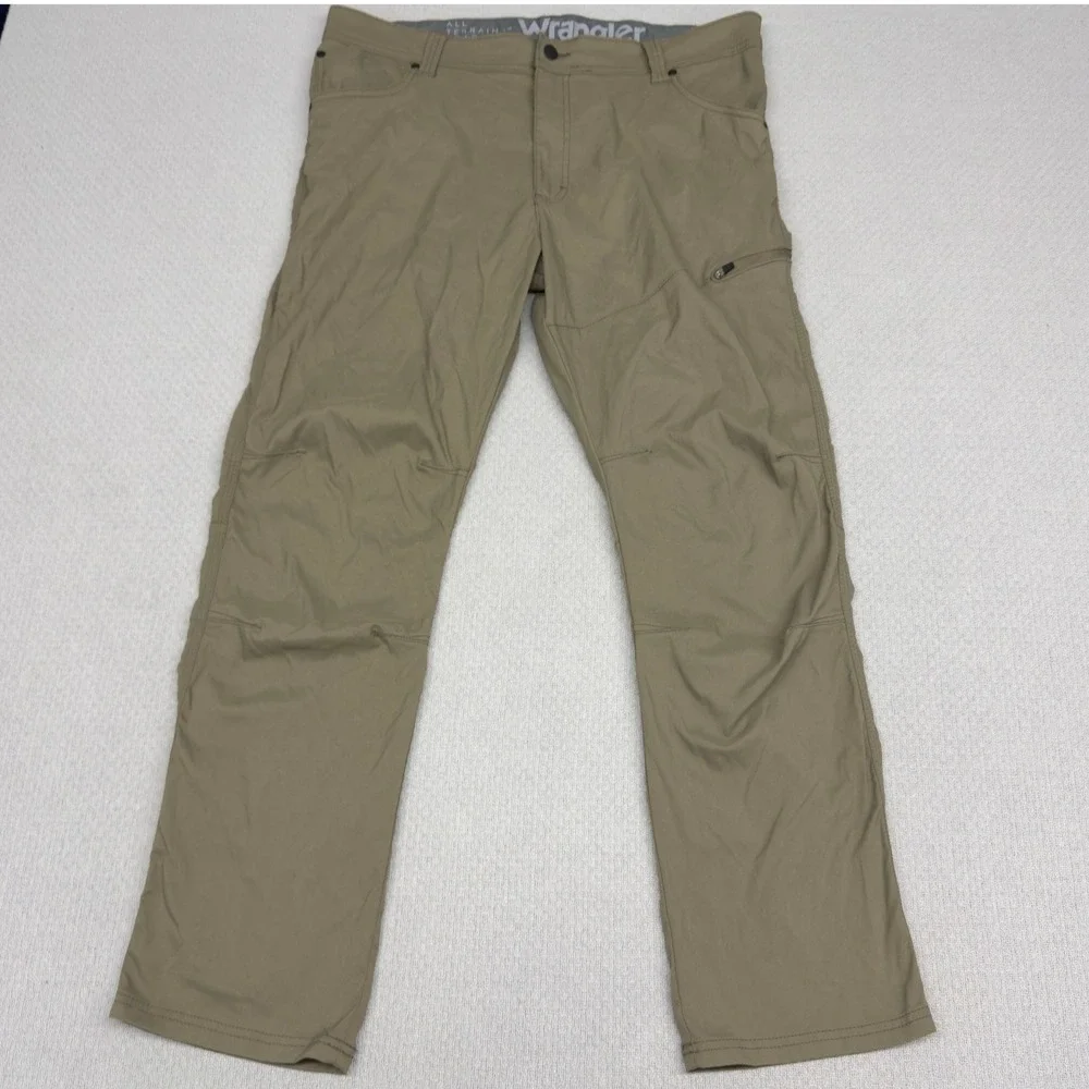 Wrangler ATG All Terrain Gear Pants 38x30 Tan Nylon Cargo Hiking Trail Stretch